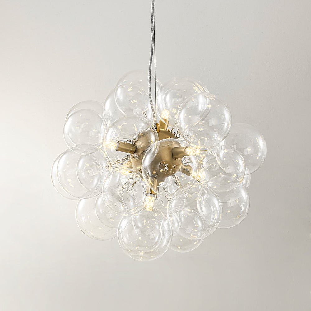 Pendant Light Glass Sphere Cluster 50.0 cm Brass Dining Room Bubble Chandelier Adjustable G9 Kitchen Island Ceiling Light | Thomler