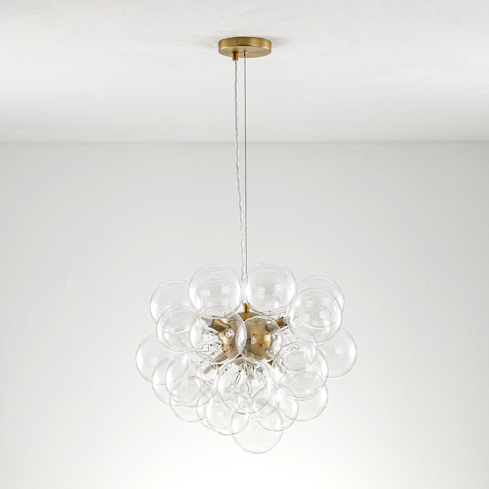 Pendant Light Glass Sphere Cluster 50.0 cm Brass Dining Room Bubble Chandelier Adjustable G9 Kitchen Island Ceiling Light | Thomler
