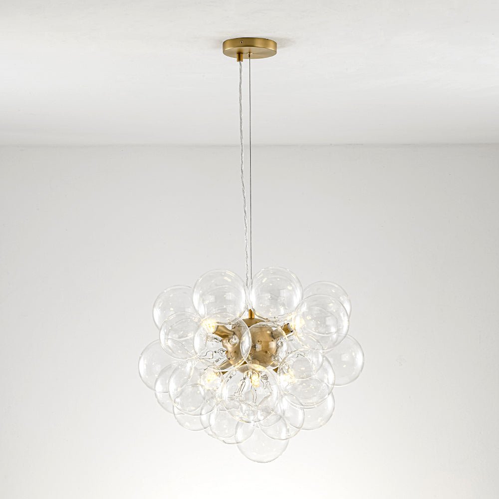Pendant Light Glass Sphere Cluster 50.0 cm Brass Dining Room Bubble Chandelier Adjustable G9 Kitchen Island Ceiling Light | Thomler