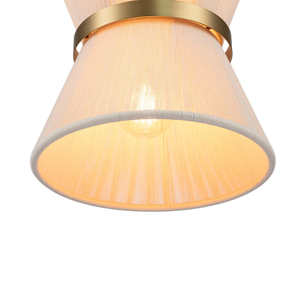 Pendant Lamp Cotton Rope 60.0 cm Brushed Brass Dining Room Bohemian Coastal Adjustable Ceiling Light | Thomler