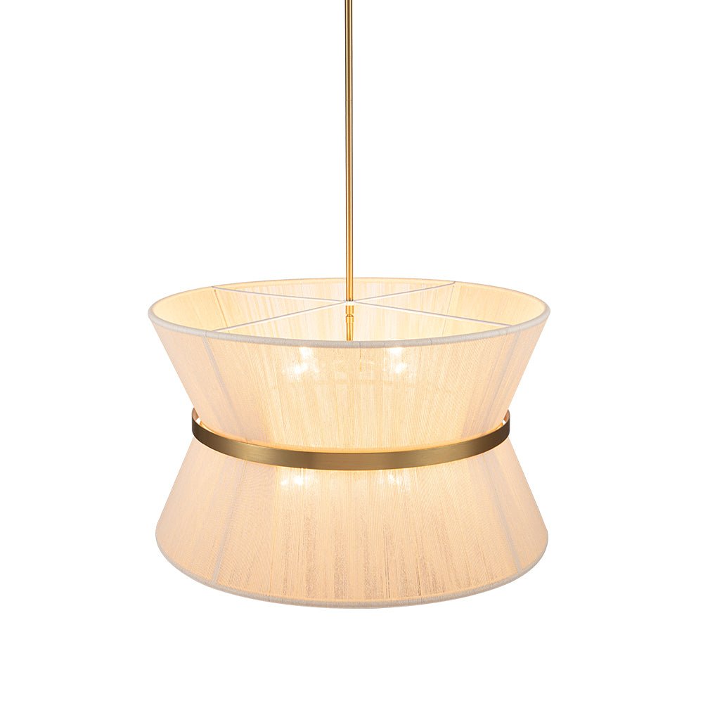 Pendant Lamp Cotton Rope 60.0 cm Brushed Brass Dining Room Bohemian Coastal Adjustable Ceiling Light | Thomler