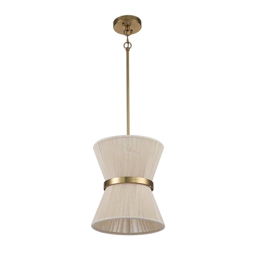 Pendant Lamp Cotton Rope 60.0 cm Brushed Brass Dining Room Bohemian Coastal Adjustable Ceiling Light | Thomler