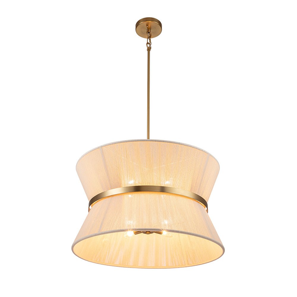 Pendant Lamp Cotton Rope 60.0 cm Brushed Brass Dining Room Bohemian Coastal Adjustable Ceiling Light | Thomler