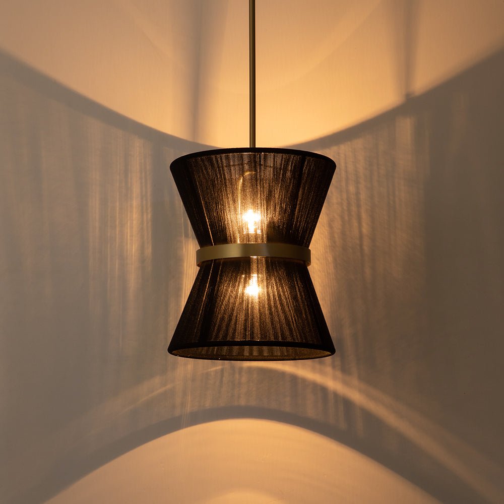 Pendant Lamp Cotton Rope 60.0 cm Brushed Brass Dining Room Bohemian Coastal Adjustable Ceiling Light | Thomler