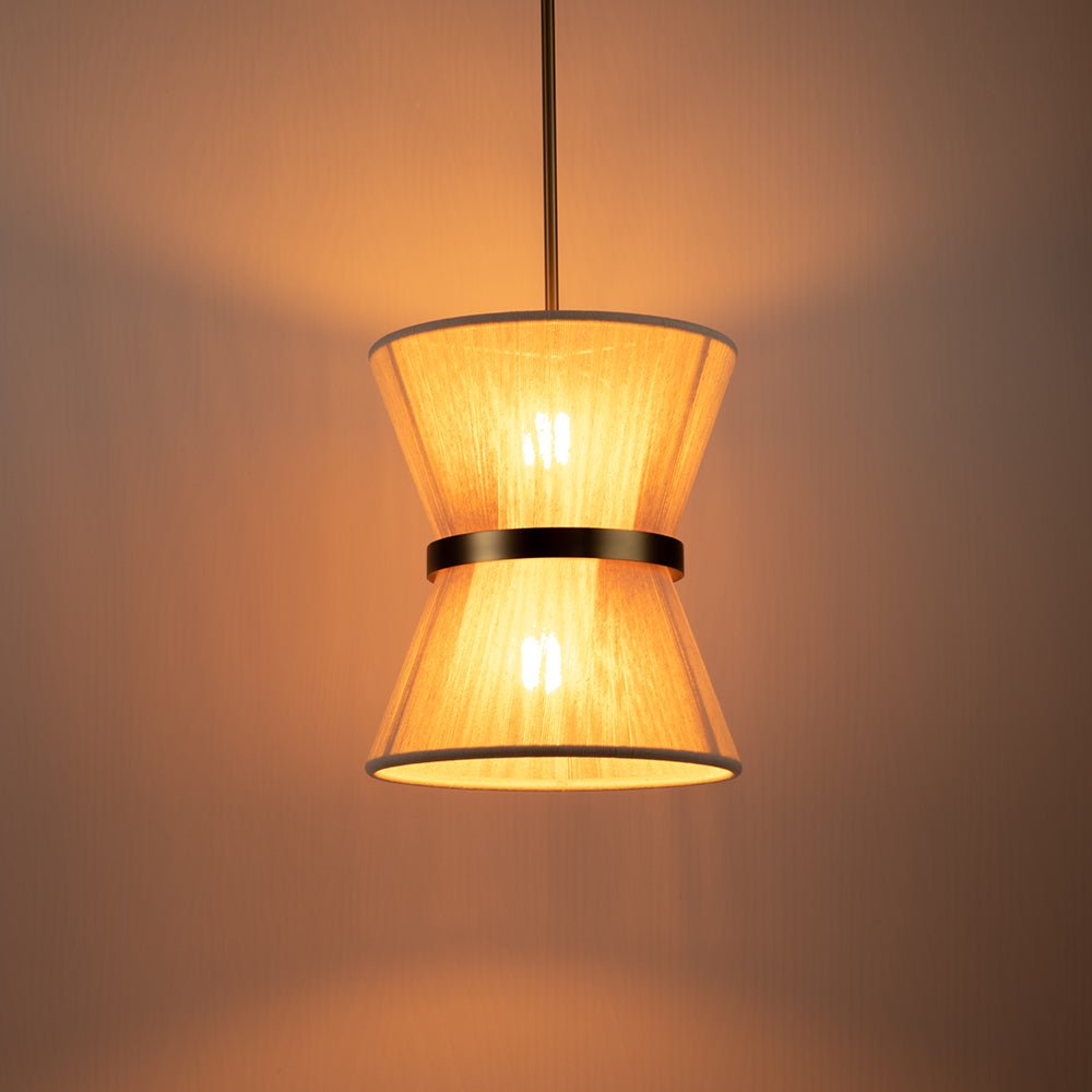 Pendant Lamp Cotton Rope 60.0 cm Brushed Brass Dining Room Bohemian Coastal Adjustable Ceiling Light | Thomler