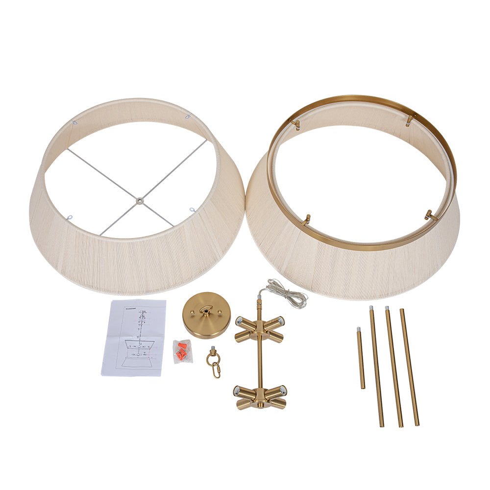 Pendant Lamp Cotton Rope 60.0 cm Brushed Brass Dining Room Bohemian Coastal Adjustable Ceiling Light | Thomler