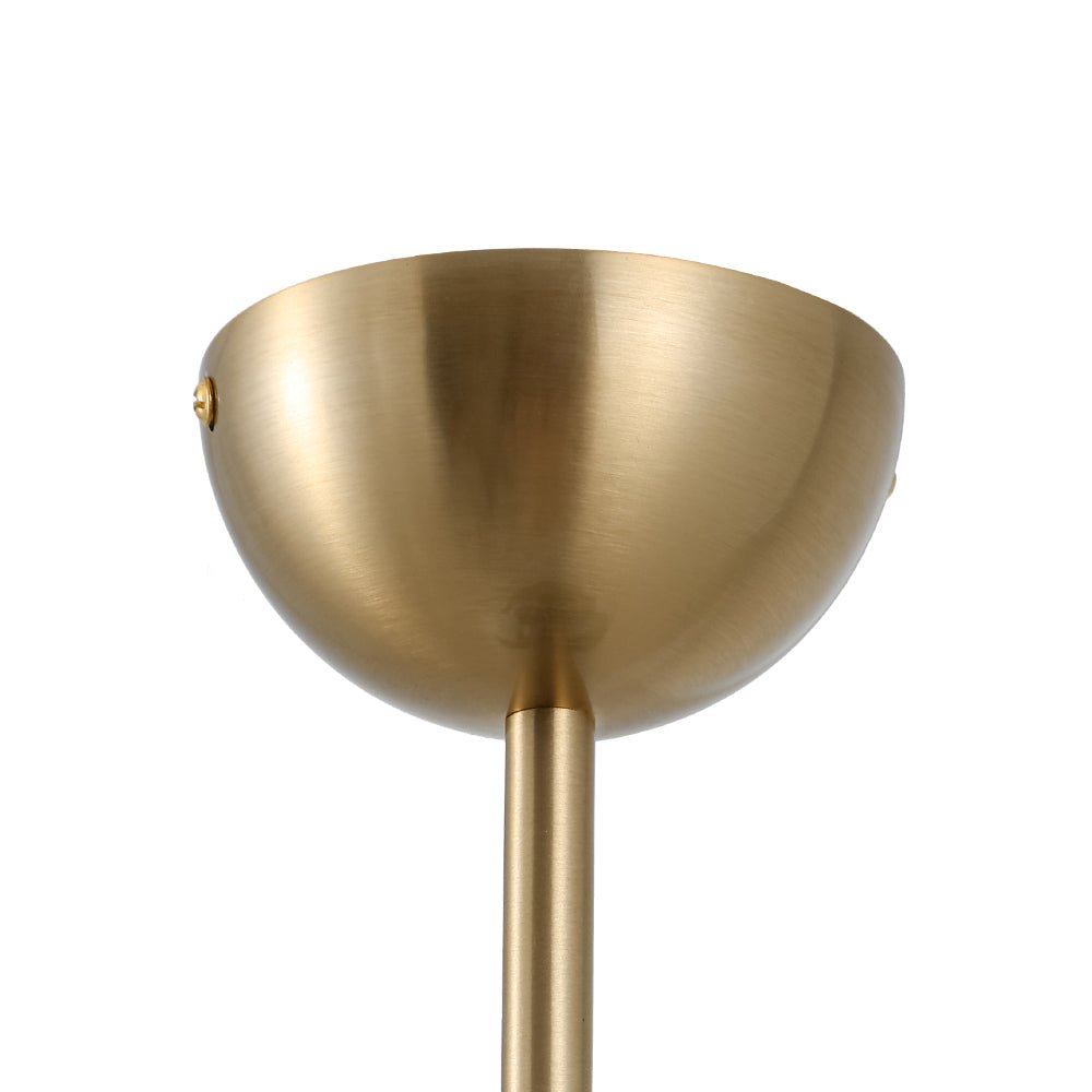 Three-Light Ceiling Lamp with Gathered Fabric Dome and Brass Accents | Thomler