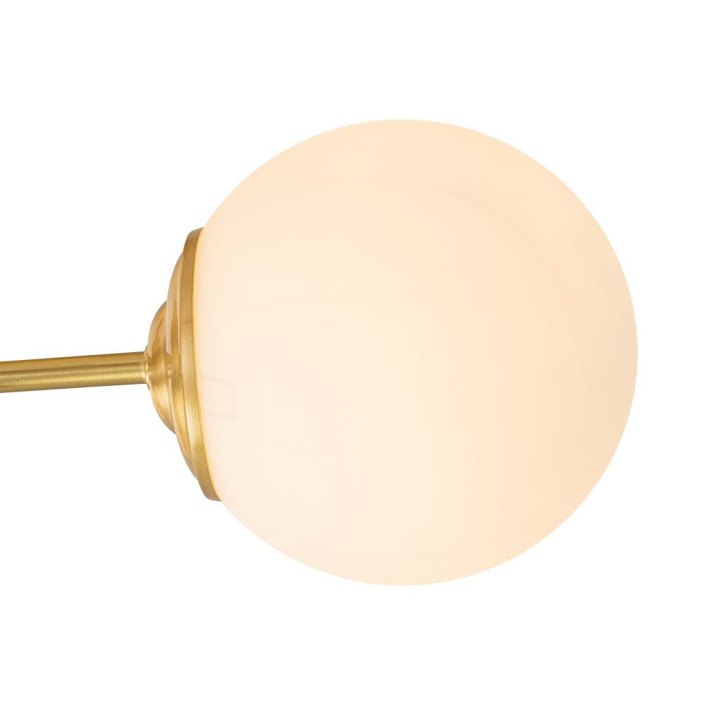 Ceiling Lamp Brass Opal Glass 48.0 cm Flush Mount Living Room Bedroom Mid Century Sputnik Bubble Light | Thomler