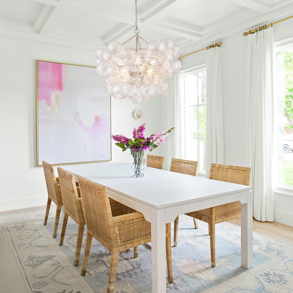 Multi-Globe Textured Glass Ceiling Fixture with Adjustable Chain Hardwired Dimmable Lighting for Dining Room Entryway Bedroom | Thomler