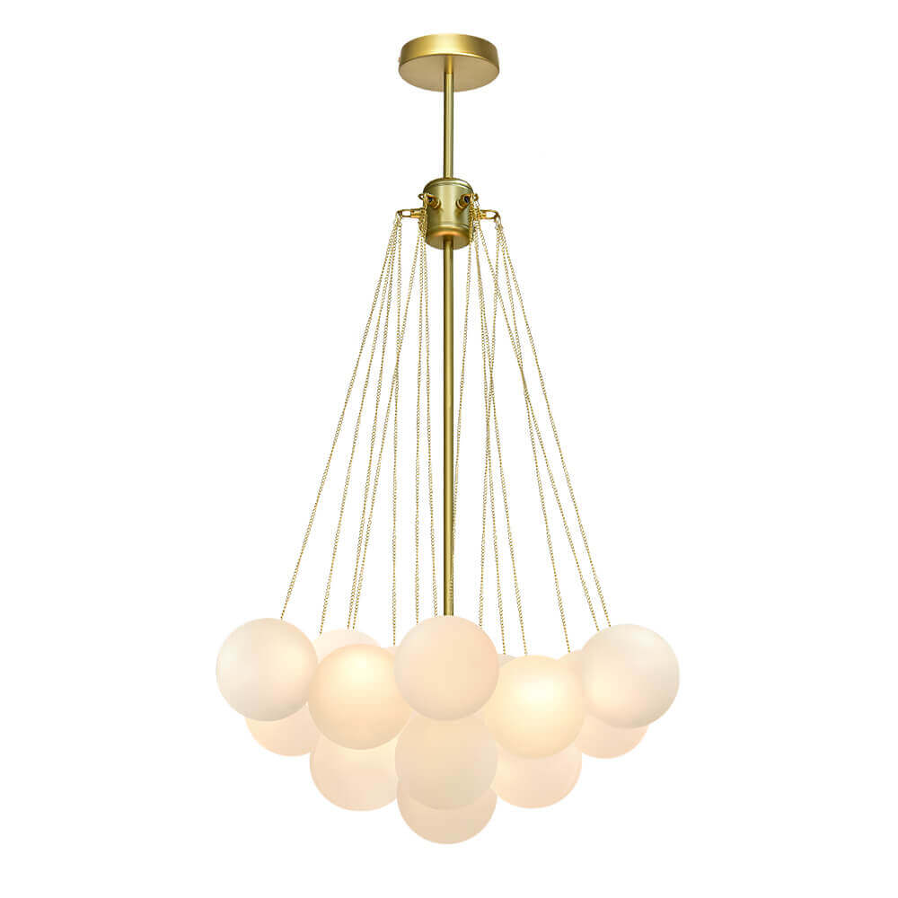 Matte Opal Globe Chandelier with Multiple Spheres – 3-Light Modern Ceiling Fixture for Dining Room & Living Room | Thomler