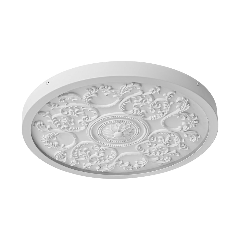 Ceiling Light Resin Relief LED 48.5 cm Matte White Living Room Bedroom Dimmable Flush Mount Ornament Fixture | Thomler