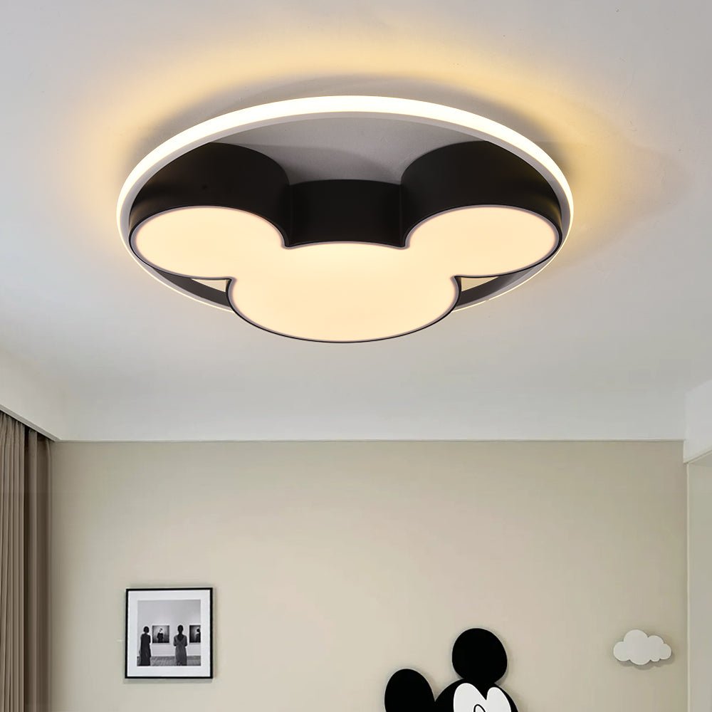 Ceiling Lamp Aluminium Acrylic LED 45.0 cm Black White Children Bedroom Playroom Dimmable Remote Flush Mount Lighting | Thomler
