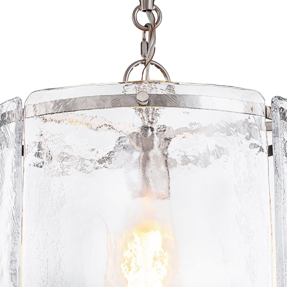 Pendant Light Textured Glass 32.0 cm Brass Kitchen Island Dining Room Adjustable Cage Ceiling Hanging Lamp | Thomler