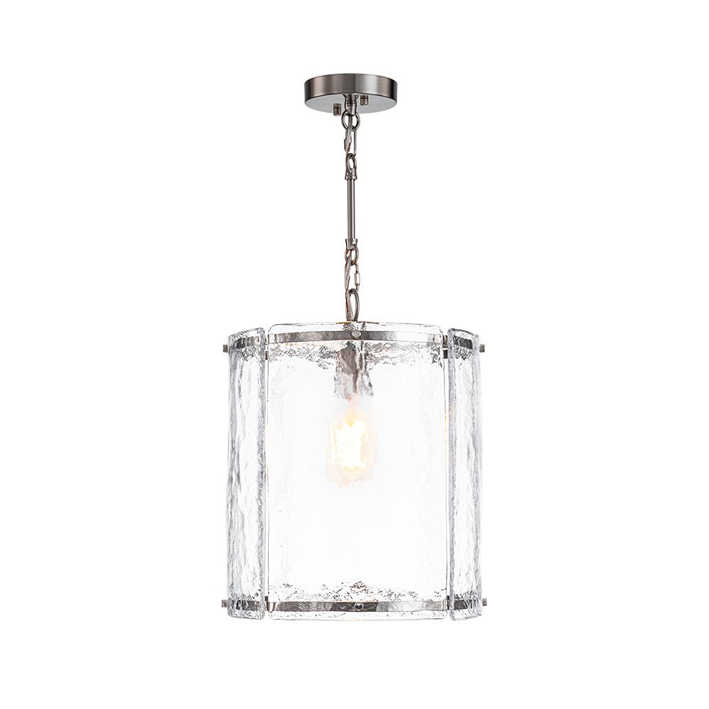 Pendant Light Textured Glass 32.0 cm Brass Kitchen Island Dining Room Adjustable Cage Ceiling Hanging Lamp | Thomler