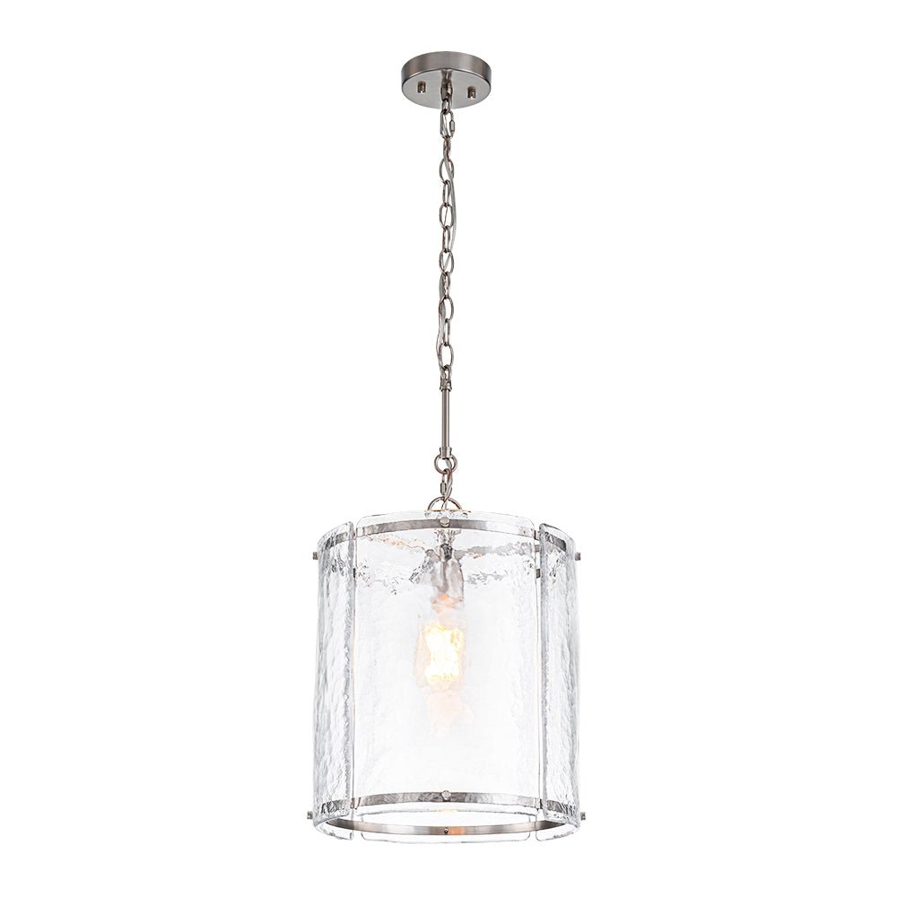 Pendant Light Textured Glass 32.0 cm Brass Kitchen Island Dining Room Adjustable Cage Ceiling Hanging Lamp | Thomler