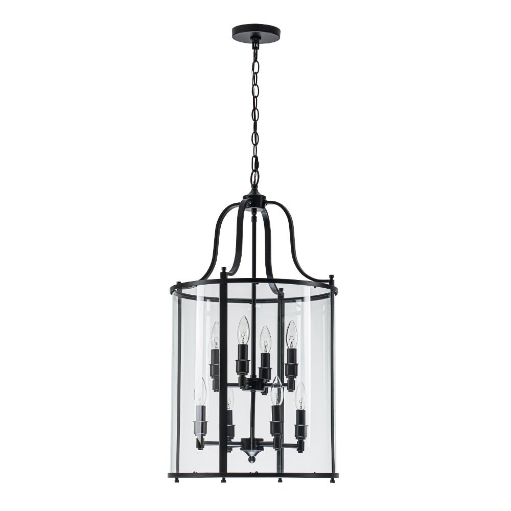 8-Light Farmhouse Cylinder Pendant Light with Clear Glass Shade for Kitchen Island & Dining Room | Thomler