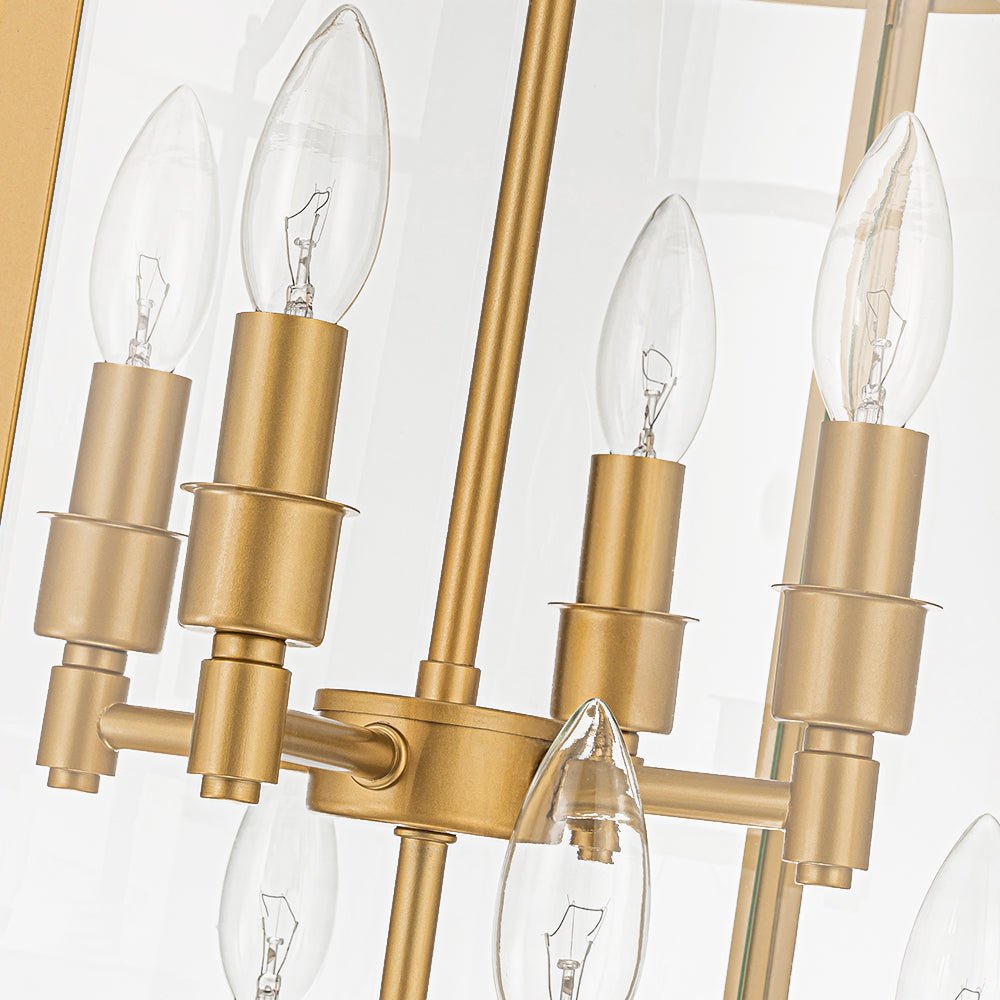8-Light Farmhouse Cylinder Pendant Light with Clear Glass Shade for Kitchen Island & Dining Room | Thomler