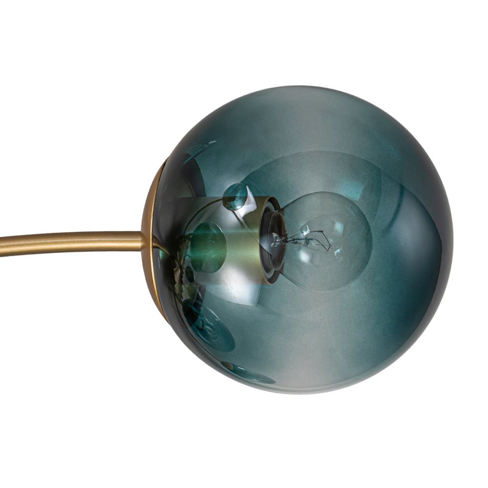 12-Arm Starburst Ceiling Light with Gradient Azure Sphere Shades & Metallic Finish for Entryway | Thomler