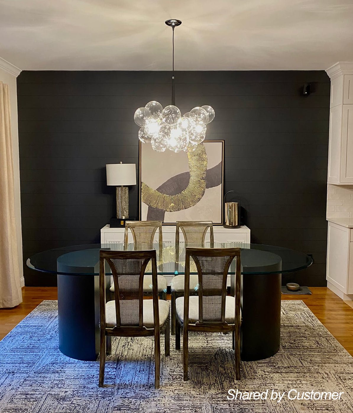 Pendant Light Glass Sphere Cluster 63.0 cm Chrome Dining Room Bubble Chandelier Adjustable Hanging Ceiling Light | Thomler