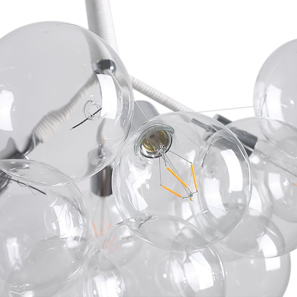 Pendant Light Glass Sphere Cluster 63.0 cm Chrome Dining Room Bubble Chandelier Adjustable Hanging Ceiling Light | Thomler