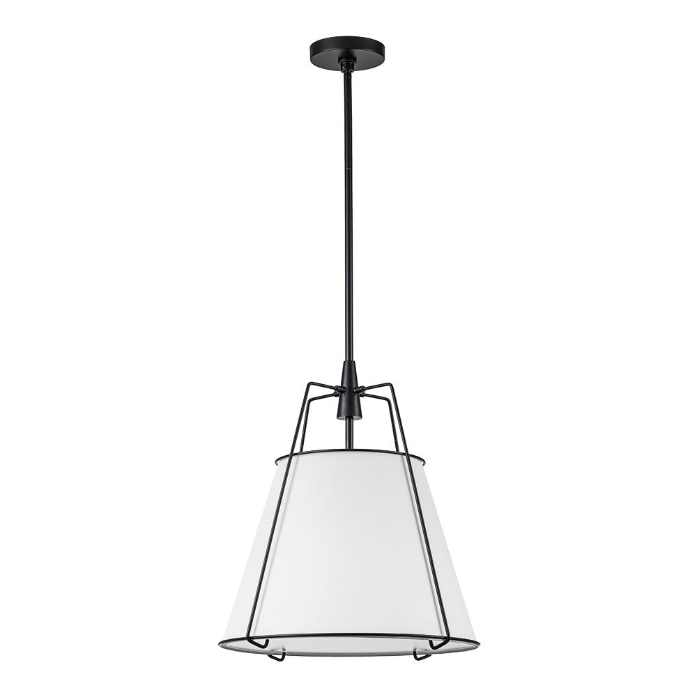 Tapered Fabric Drum Lantern Chandelier with Adjustable Height for Dining Room & Entryway | Thomler