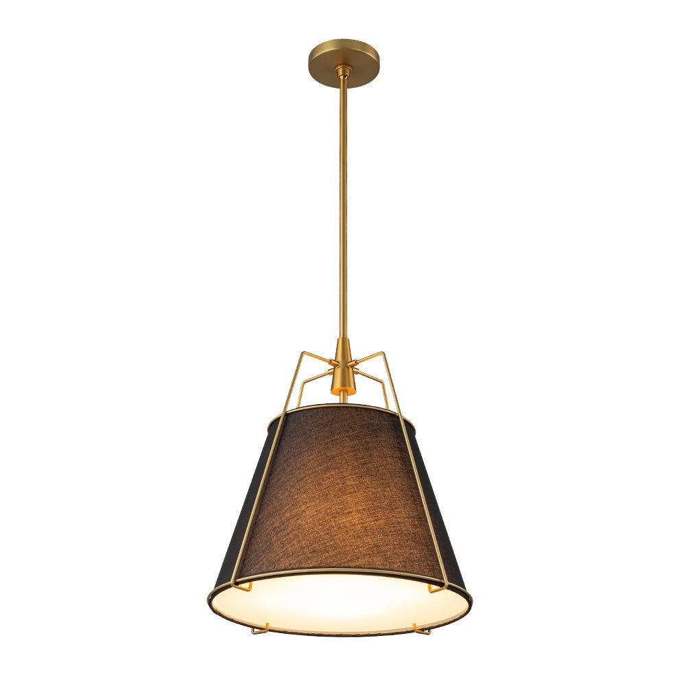 Tapered Fabric Drum Lantern Chandelier with Adjustable Height for Dining Room & Entryway | Thomler