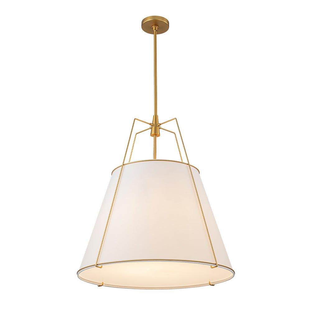 Tapered Fabric Drum Lantern Chandelier with Adjustable Height for Dining Room & Entryway | Thomler