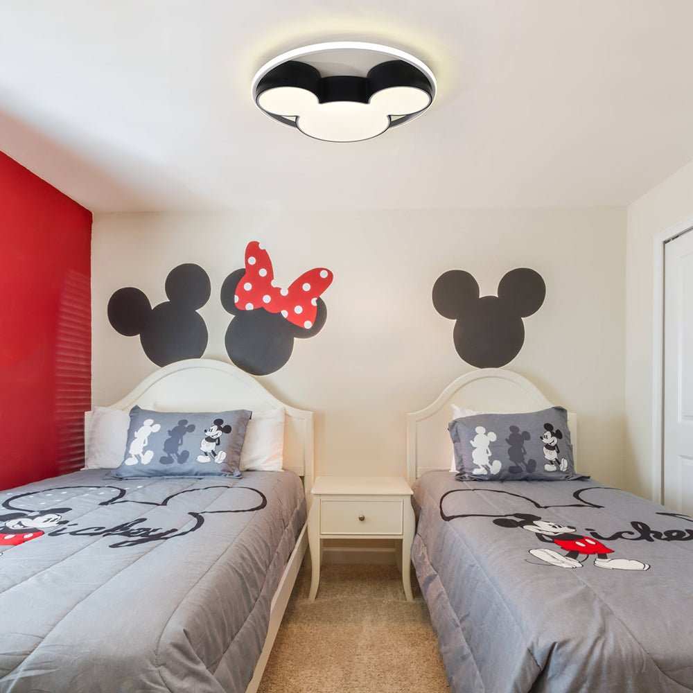 Ceiling Lamp Aluminium Acrylic LED 45.0 cm Black White Children Bedroom Playroom Dimmable Remote Flush Mount Lighting | Thomler