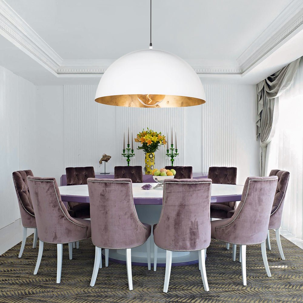 Statement Bowl Pendant Ceiling Light with Gold Interior – Adjustable Cable & Dimmable for Kitchen Island, Dining | Thomler