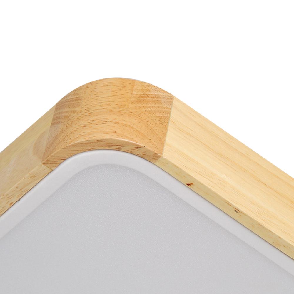 Modern Farmhouse Wood Frame Ceiling Light Fixture - Dimmable LED Low Profile Panel for Kitchen, Living Room, Bedroom - 5 Color | Thomler
