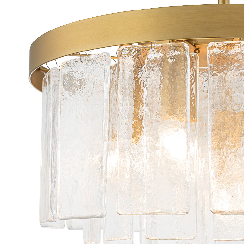 Five-Tier Rippled Glass Ceiling Light with Metal Frame for Dining Room, Kitchen & Bedroom | Thomler