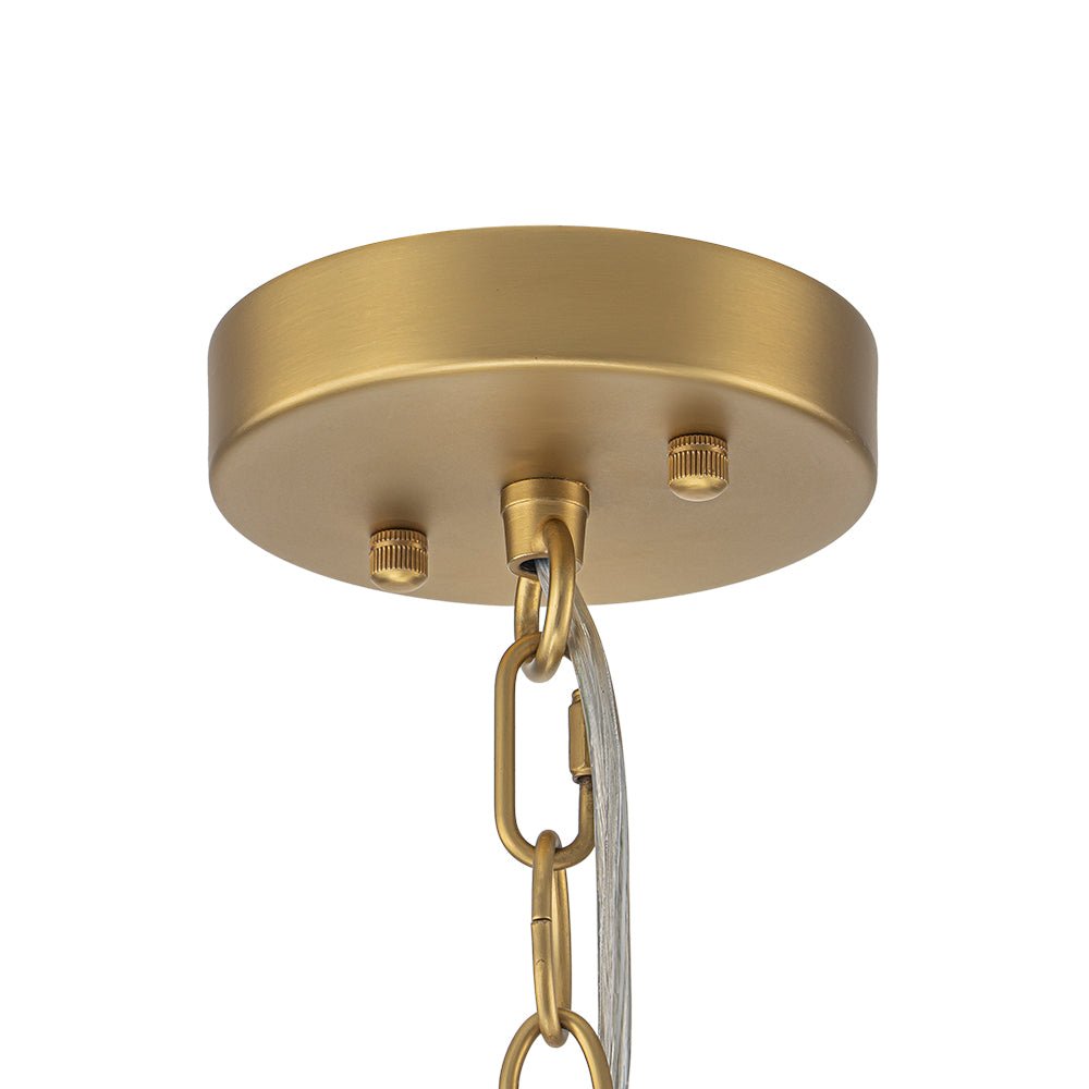 Five-Tier Rippled Glass Ceiling Light with Metal Frame for Dining Room, Kitchen & Bedroom | Thomler