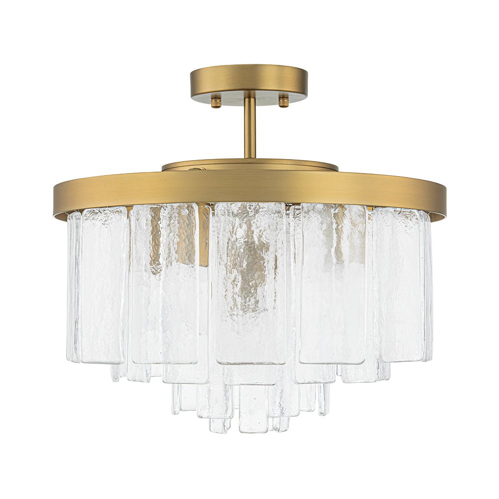 Five-Tier Rippled Glass Ceiling Light with Metal Frame for Dining Room, Kitchen & Bedroom | Thomler