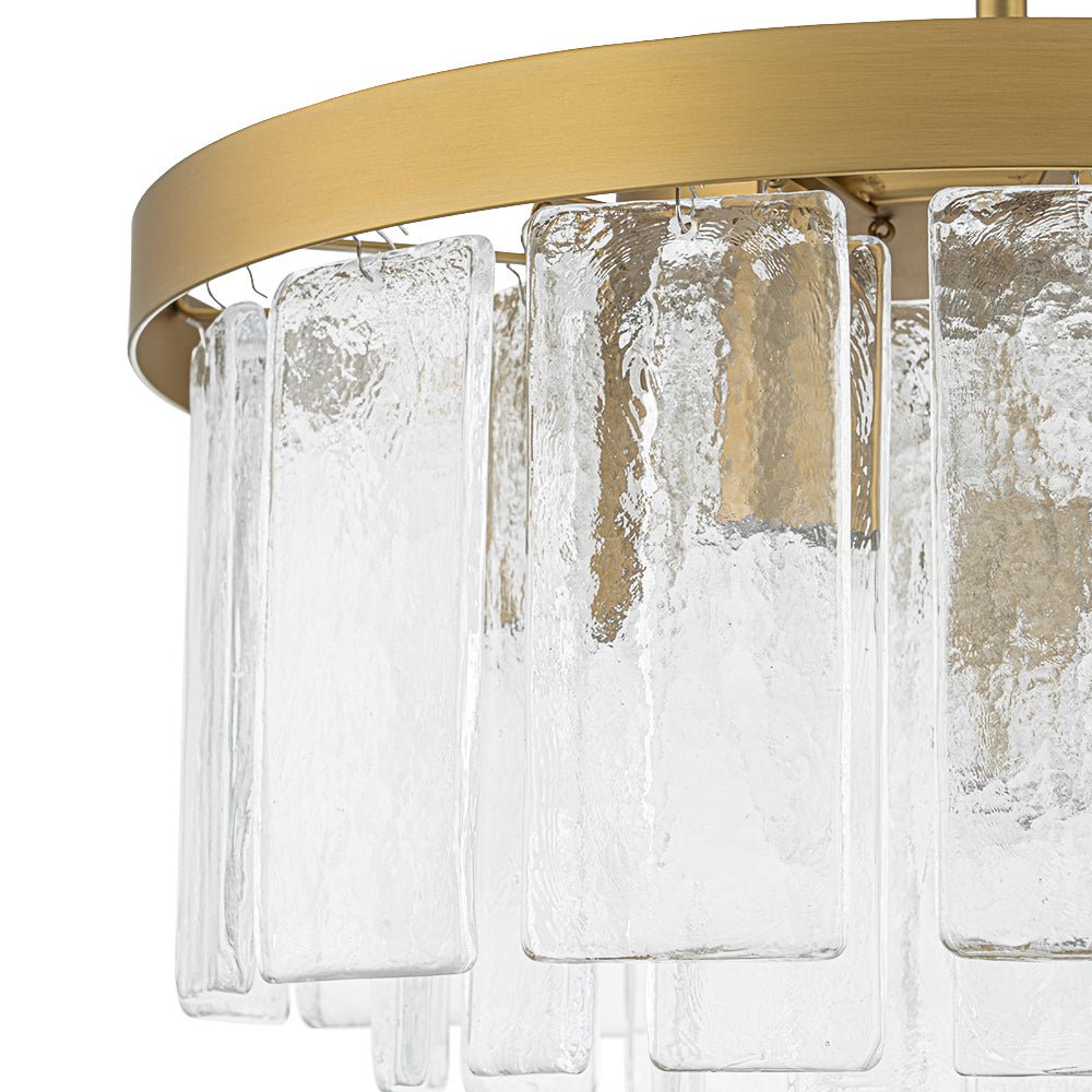 Five-Tier Rippled Glass Ceiling Light with Metal Frame for Dining Room, Kitchen & Bedroom | Thomler