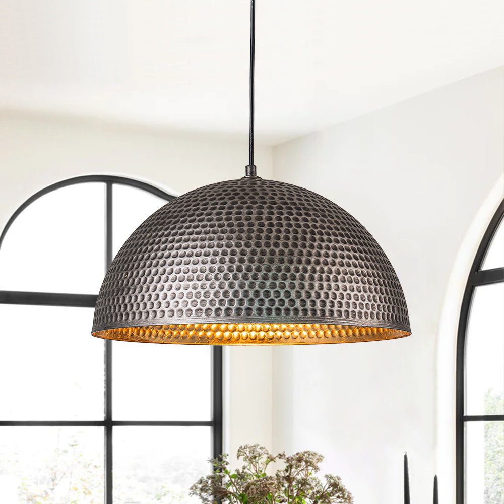 Pendant Light Hammered Metal 40.0 cm 60.0 cm Brass Silver Dining Room Kitchen Island Dome Ceiling Light | Thomler