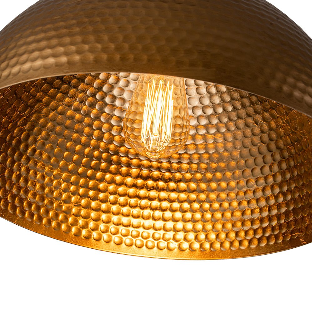 Pendant Light Hammered Metal 40.0 cm 60.0 cm Brass Silver Dining Room Kitchen Island Dome Ceiling Light | Thomler