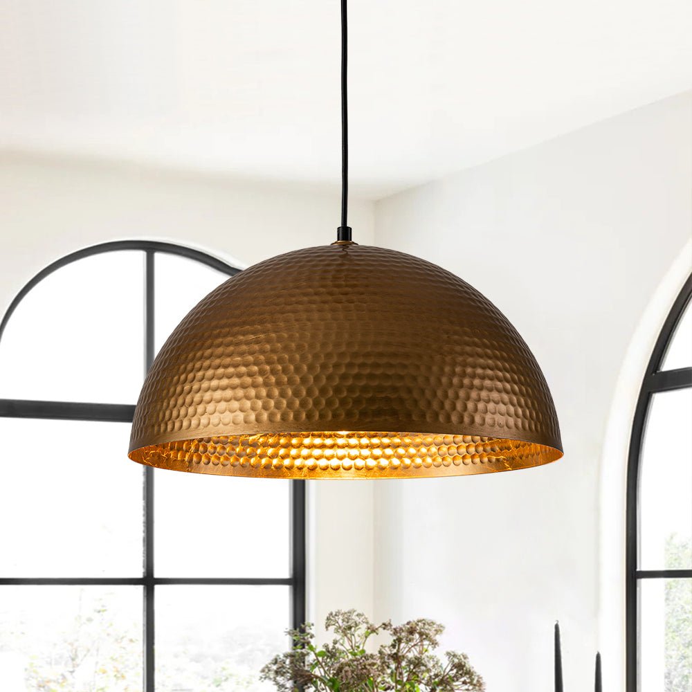 Pendant Light Hammered Metal 40.0 cm 60.0 cm Brass Silver Dining Room Kitchen Island Dome Ceiling Light | Thomler