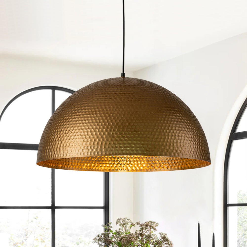 Pendant Light Hammered Metal 40.0 cm 60.0 cm Brass Silver Dining Room Kitchen Island Dome Ceiling Light | Thomler
