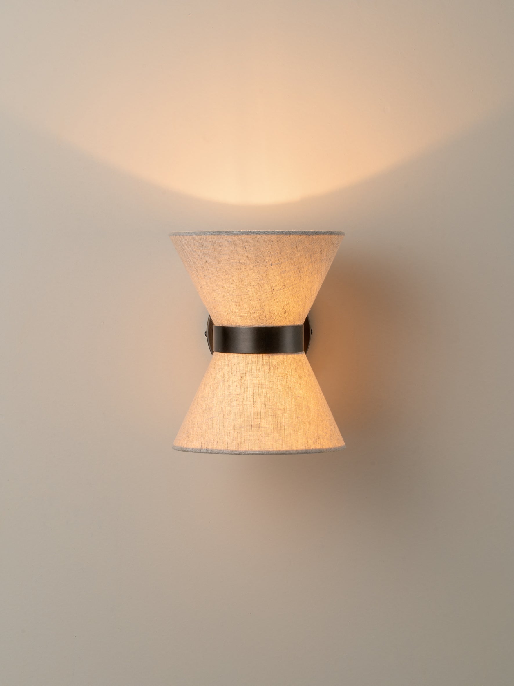 Wall Lamp Linen Bronze G9 24.0 cm Living Room Bedroom Up Down Ambient Lighting Sconce Fixture | Thomler