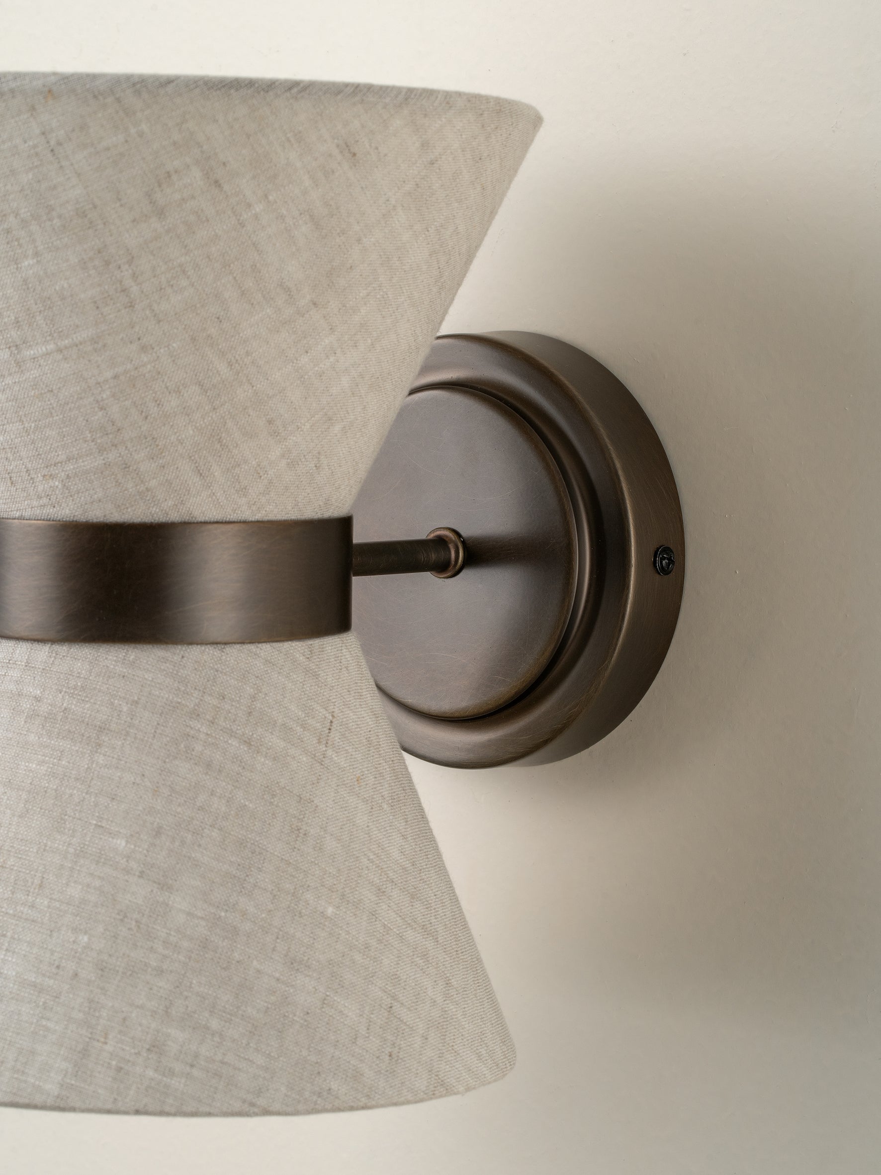 Wall Lamp Linen Bronze G9 24.0 cm Living Room Bedroom Up Down Ambient Lighting Sconce Fixture | Thomler