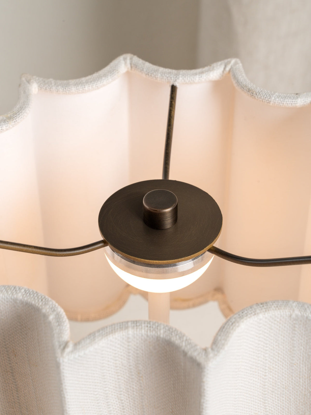 Battery-Powered LED Accent Light with Stone Base and Fabric Diffuser for Tabletops | Thomler