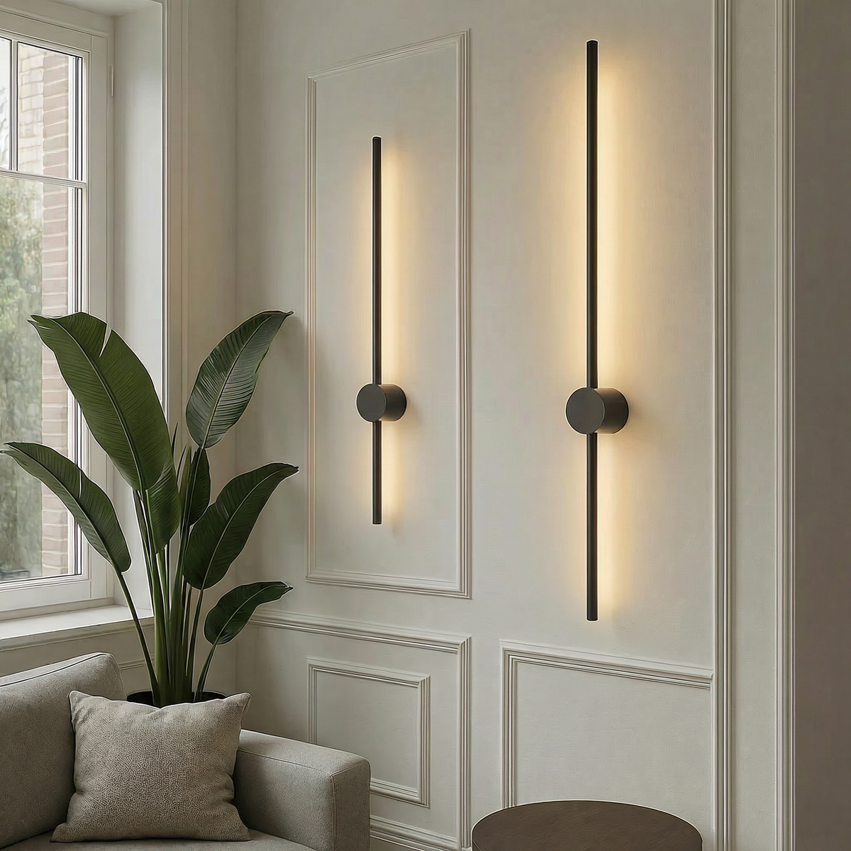 LED Wall Light Fixture Modern Minimalist Linear Sconce for Dining Room Bar Bedroom | Acrylic Iron Construction | Warm White Ambient | Thomler