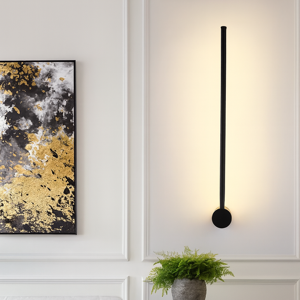 LED Wall Light Fixture Modern Minimalist Linear Sconce for Dining Room Bar Bedroom | Acrylic Iron Construction | Warm White Ambient | Thomler