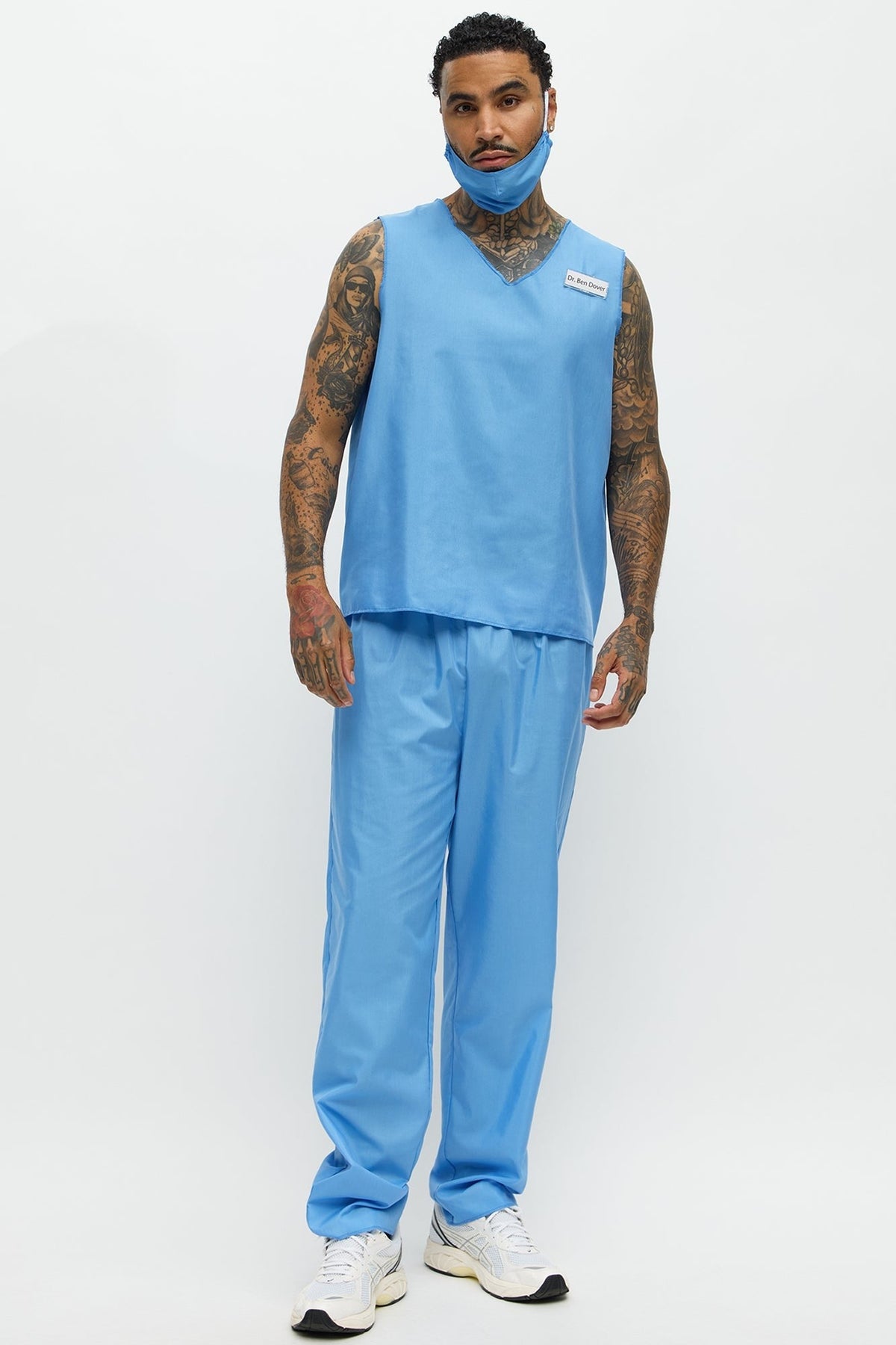 Men's 2-Piece Medical Scrubs Costume – V-Neck Top & Pants Set for Halloween, Costume Parties & Themed Events | Thomler