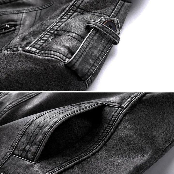 Classic Motorcycle Jacket – Premium Faux Leather, Water-Resistant & Scratch-Proof for Men | Rugged Biker Style Coat | Thomler
