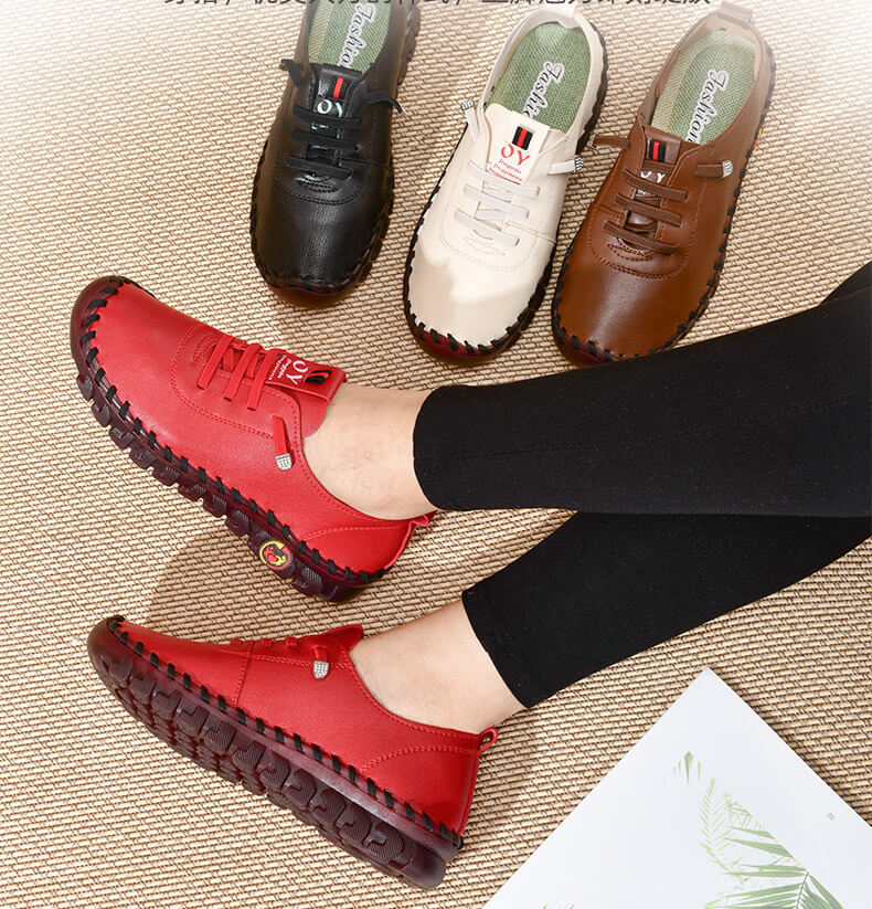 Orthopedic Arch Support Slip-On Loafers for Women – Leather Flats with Anti-Slip Sole for Plantar Fasciitis Relief, All-Day Comfort & | Thomler