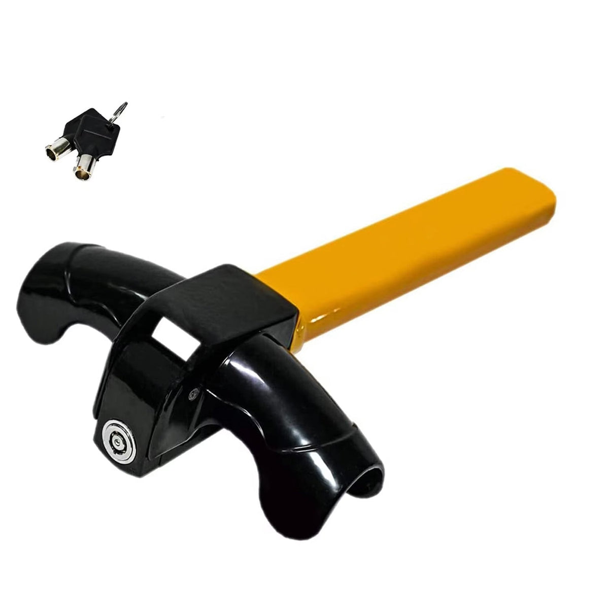 Steering Wheel Security Bar – Heavy-Duty Anti-Theft Device for Cars, Trucks & SUVs – High-Visibility Yellow Iron T-Bar Immobilizer | Thomler