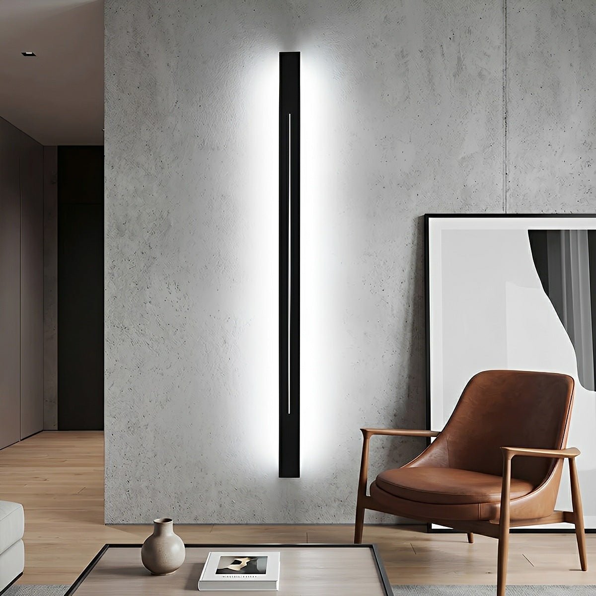 Sleek Linear LED Wall Sconce for Bedroom Living Room Vanity – Iron Acrylic Fixture 24-47 Inch Dimmable Hardwired | Thomler