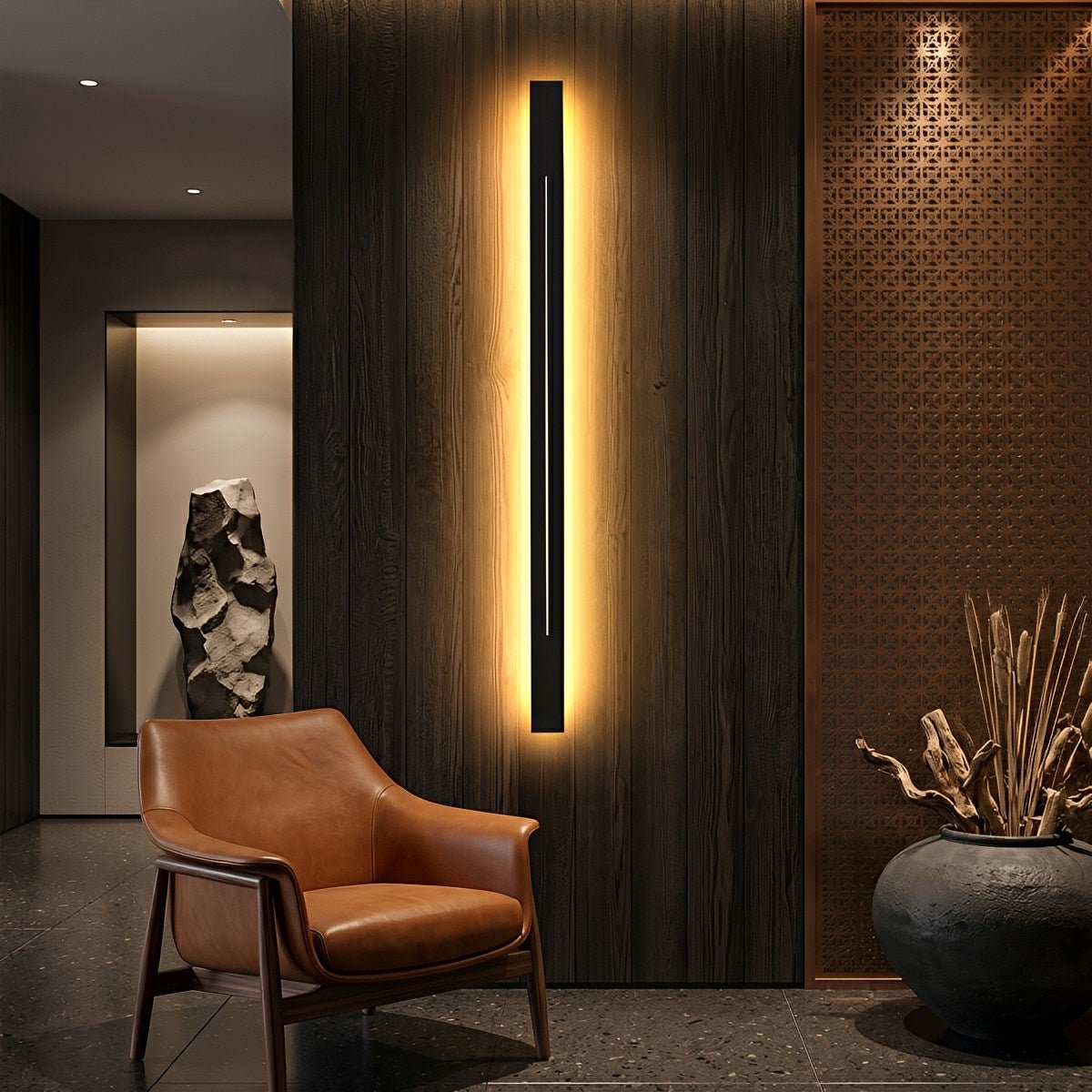 Sleek Linear LED Wall Sconce for Bedroom Living Room Vanity – Iron Acrylic Fixture 24-47 Inch Dimmable Hardwired | Thomler