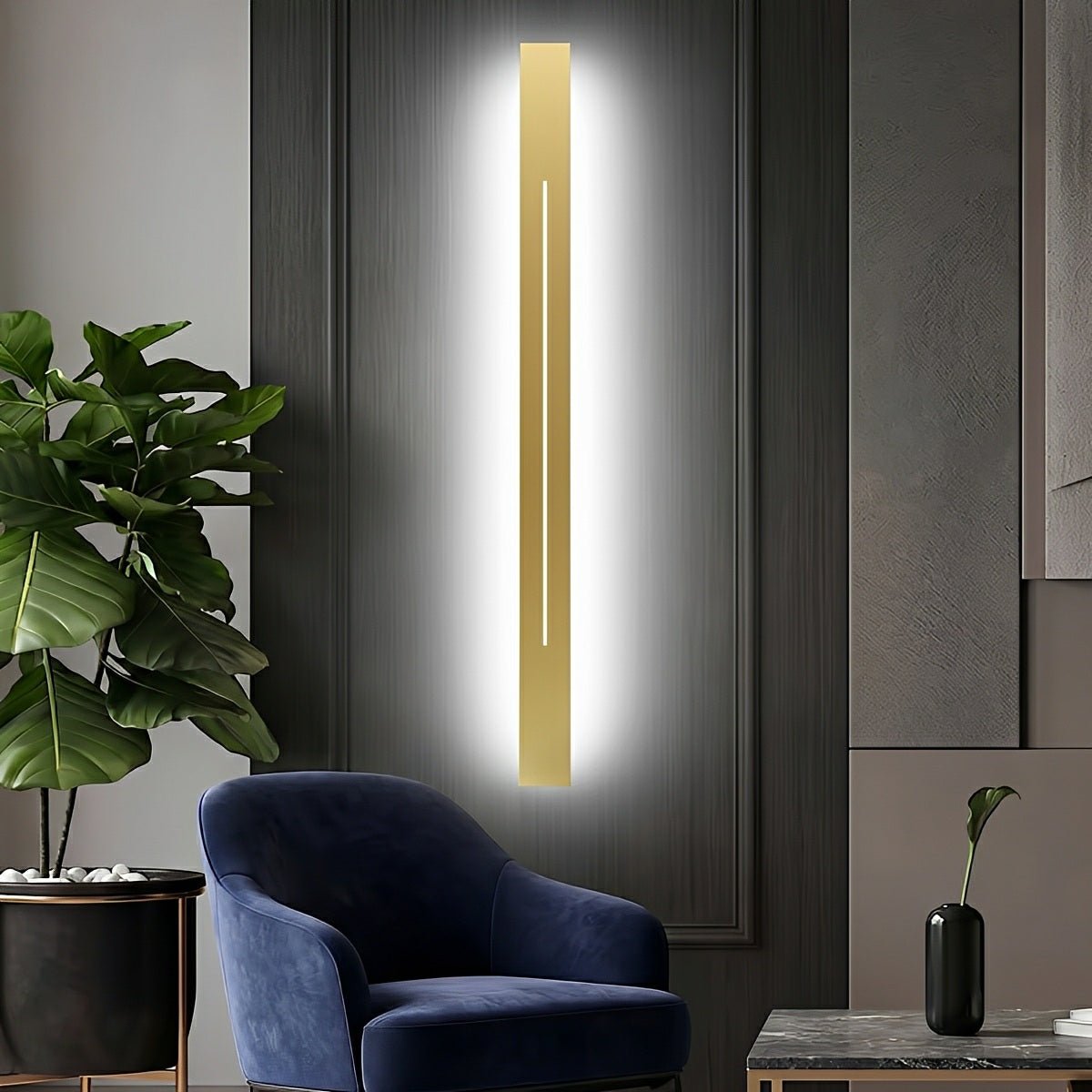 Sleek Linear LED Wall Sconce for Bedroom Living Room Vanity – Iron Acrylic Fixture 24-47 Inch Dimmable Hardwired | Thomler